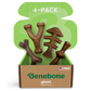 A Benebone Classic Chew Collection (4-Pack) box for dogs under 120 lbs holds four durable chew toys, shown on a green background with "4-PACK" and a USA flag icon on the lid.