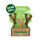 A Benebone Wishbone Trio (3-Pack) box, labeled for small dogs under 30 lbs, holds three brown Y-shaped chews. It features a green “Save 40%” sticker, a small USA flag icon, and a “3-PACK” insert on a green background.