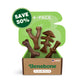 Open box of Benebone Classic Chew Collection 4-Pack on a green background with “SAVE 50%” badge. Suitable for small, medium, and large dogs. Box highlights durable dog toys and features a USA flag symbol.