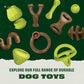 Explore Our Full Range of Durable Dog Toys: Collage of Rubber and Nylon Dog Toys.