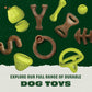 Explore Our Full Range of Durable Dog Toys: Collage of Rubber and Nylon Dog Toys.