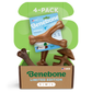 An open box labeled Benebone Limited Edition Chew Collection (4-Pack) displays four durable dog chews in assorted shapes. The green and blue packaging features a product card with a wishbone-shaped Benebone chew toy.