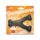 The Benebone Pumpkin Spice Wishbone is a wishbone-shaped chew for small dogs under 30 lbs, featuring festive orange packaging with fall leaves and a pumpkin spice latte—perfect for autumn adventures.