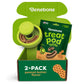 Open green box displaying the Benebone Tongue Twister & Treat Pod 2-Pack, complete with a bag of peanut butter treat refills and bold “Peanut Butter Flavor” text on the front—perfect as an interactive puzzle toy for your pup.
