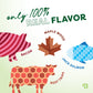 Stylized pig, maple leaf, fish, and cow illustrations with only 100% REAL FLAVOR, inspired by the Benebone Complete Chew Collection of durable dog chew toys.