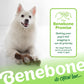 The Benebone promise. Getting your pup's tail wagging is our #1 priority. No wags? Reach out to us and we'll make it right.  Japanese Spitz looking up with Benebone pawplexer under its front paw. Benebone it's chew love.