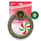 The Benebone Peppermint Ring is a large, limited edition holiday dog chew with a festive peppermint flavor, shown in packaging with a green Limited Edition badge and red-green peppermint swirl design.