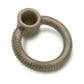 The Benebone Peppermint Ring is a textured, gray circular dog toy featuring a raised, hollow cylindrical section on one side, shown on a white background.