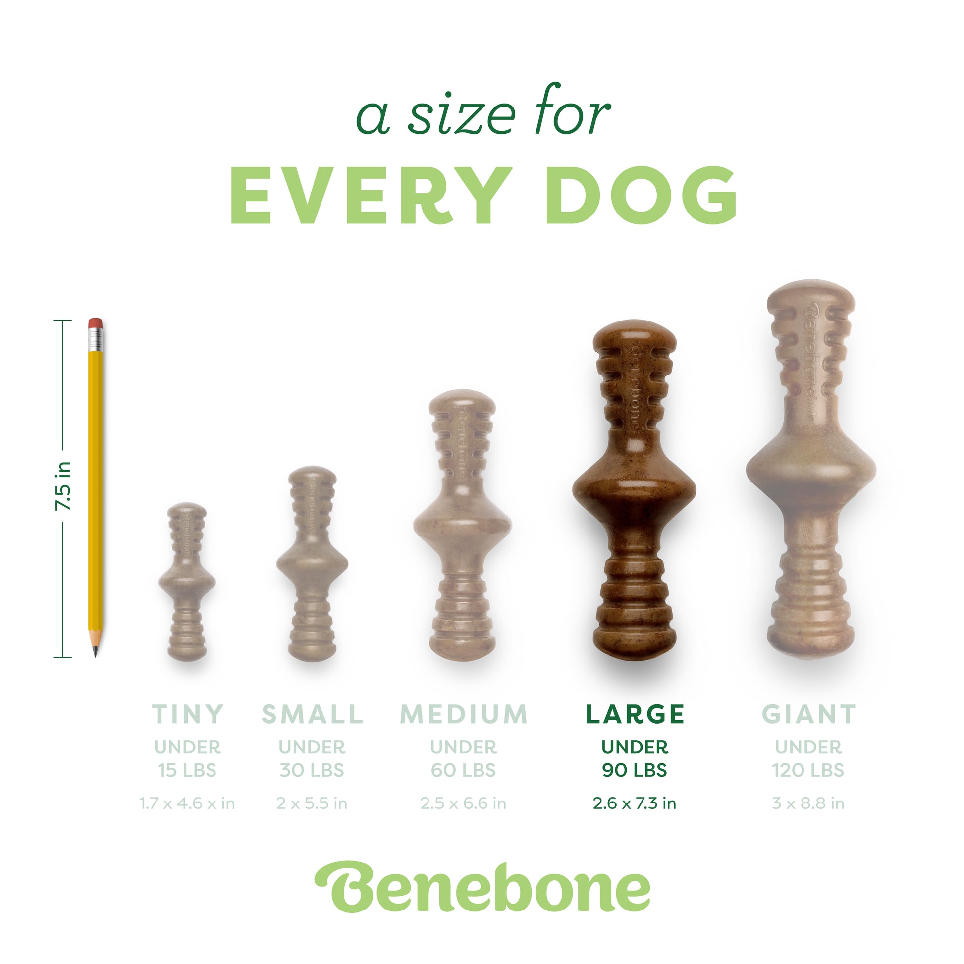 A size for every dog. Size guide: large Zaggler, under 90 lbs.
