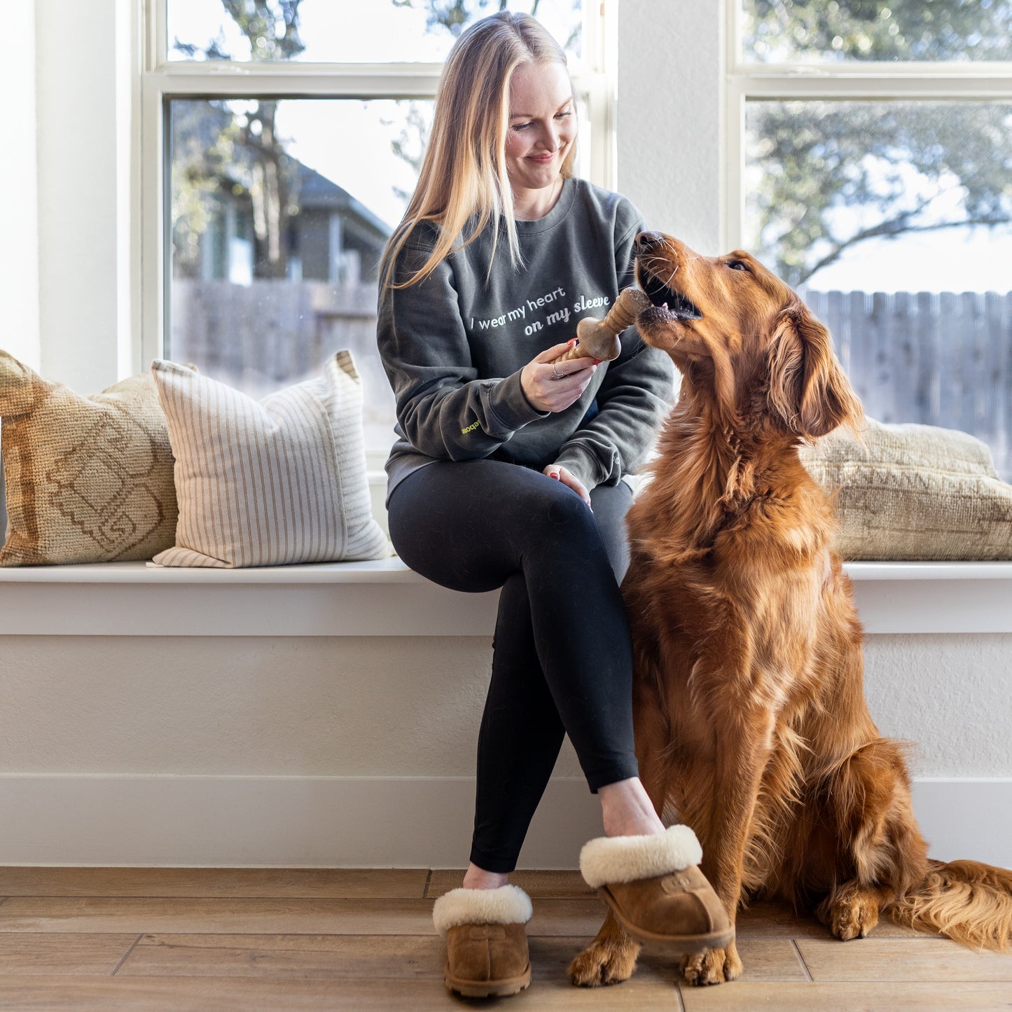 Women with Dog and Zaggler Benebone